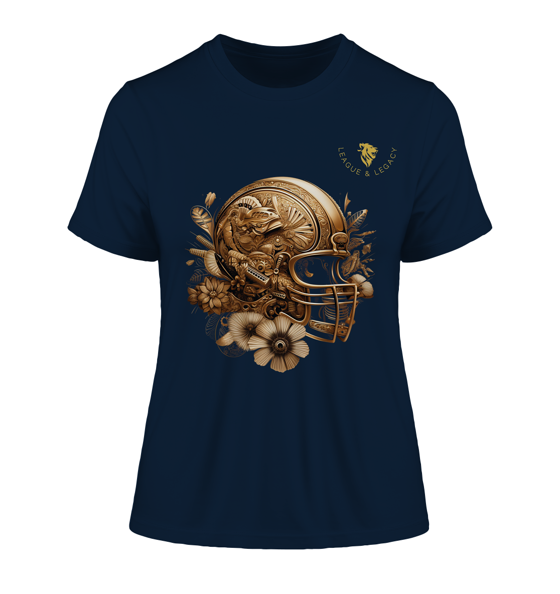 Goldener Football Helm - Fitted Ladies Organic Shirt