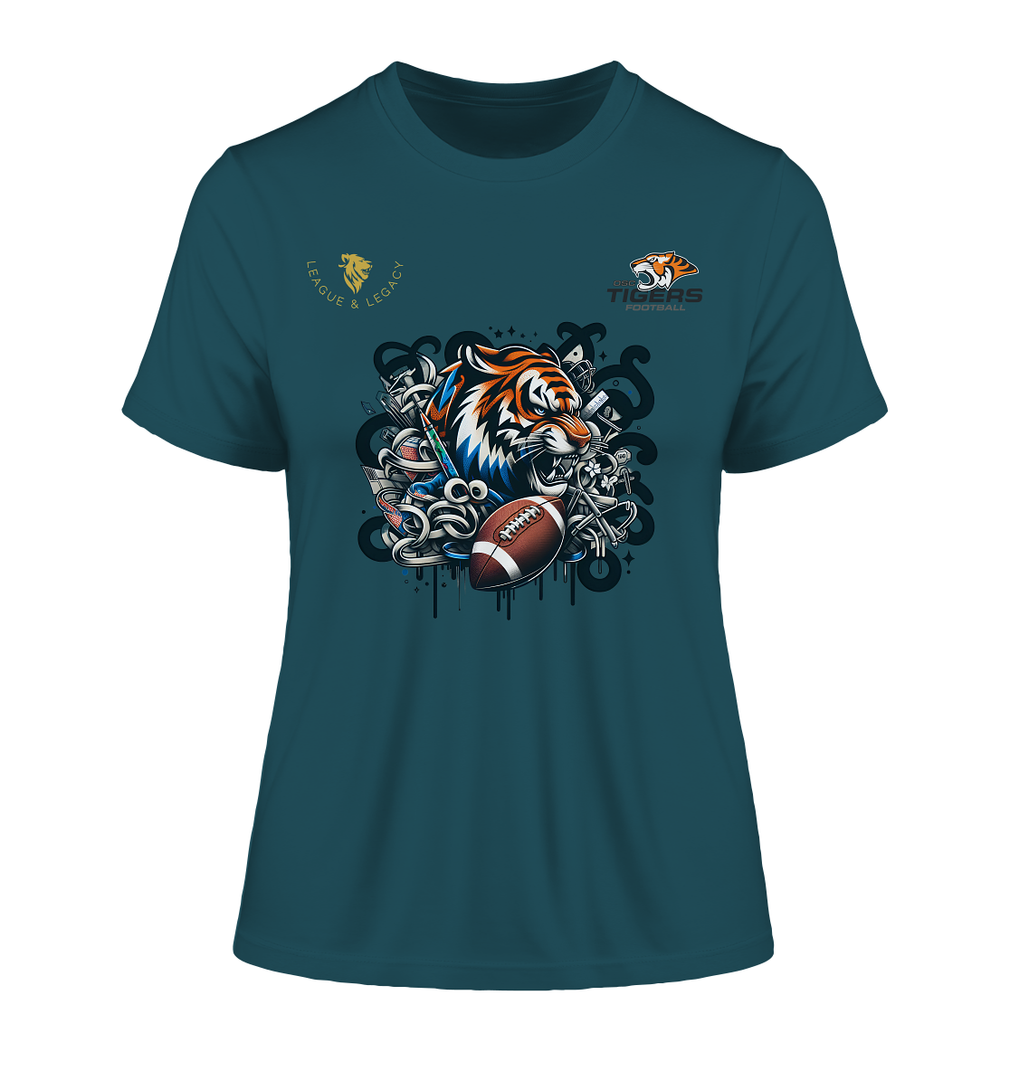 OSC TIGERS - Wild Graffity Tiger - Fitted Ladies Organic Shirt