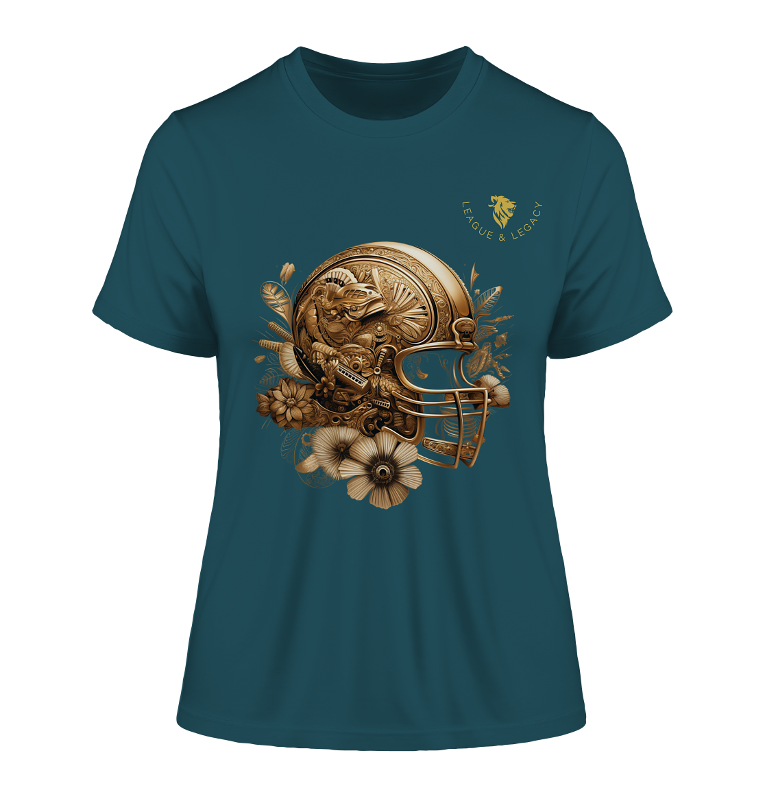 Goldener Football Helm - Fitted Ladies Organic Shirt