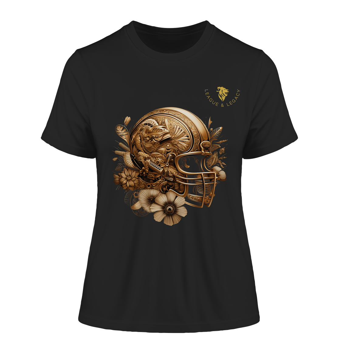 Goldener Football Helm - Fitted Ladies Organic Shirt