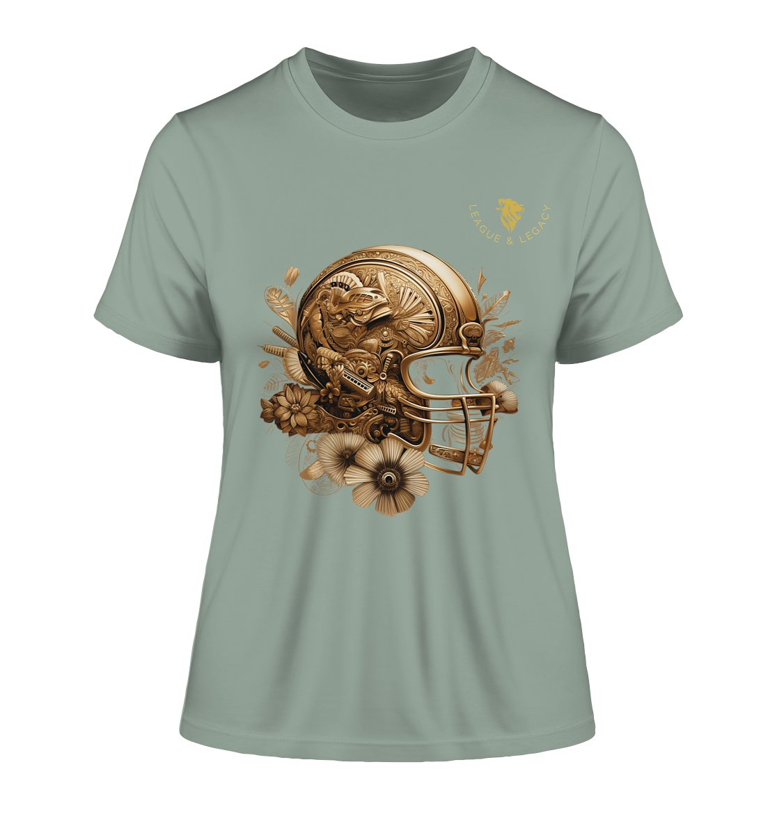 Goldener Football Helm - Fitted Ladies Organic Shirt