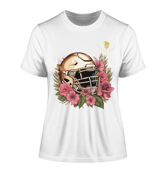 Damen Helm mit Blumen - Fitted Ladies Organic Shirt