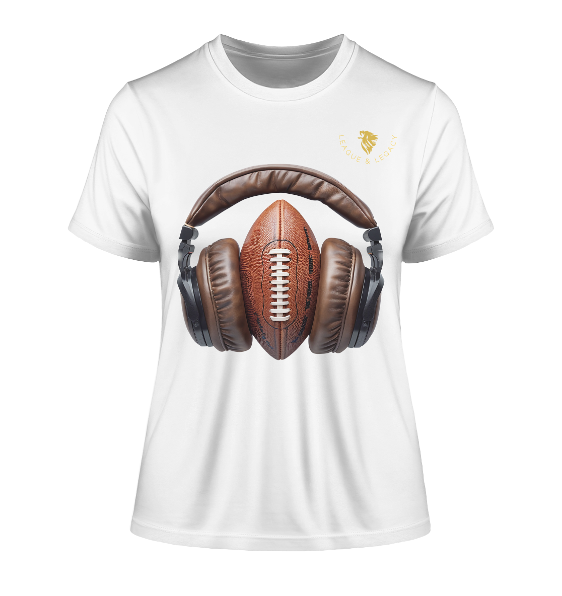 Football mit Kopfhörern - Fitted Ladies Organic Shirt