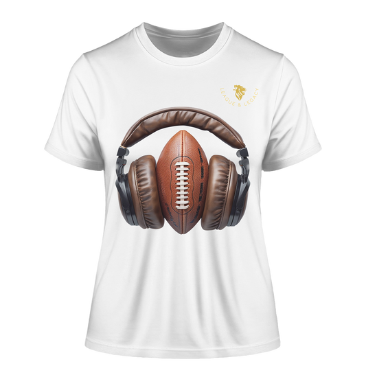 Football mit Kopfhörern - Fitted Ladies Organic Shirt