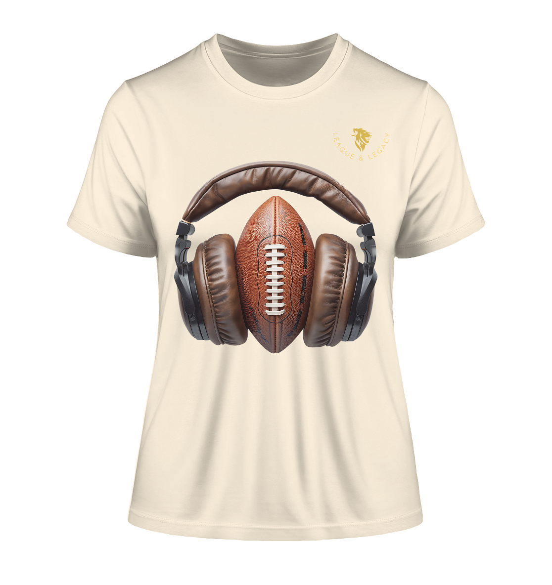 Football mit Kopfhörern - Fitted Ladies Organic Shirt