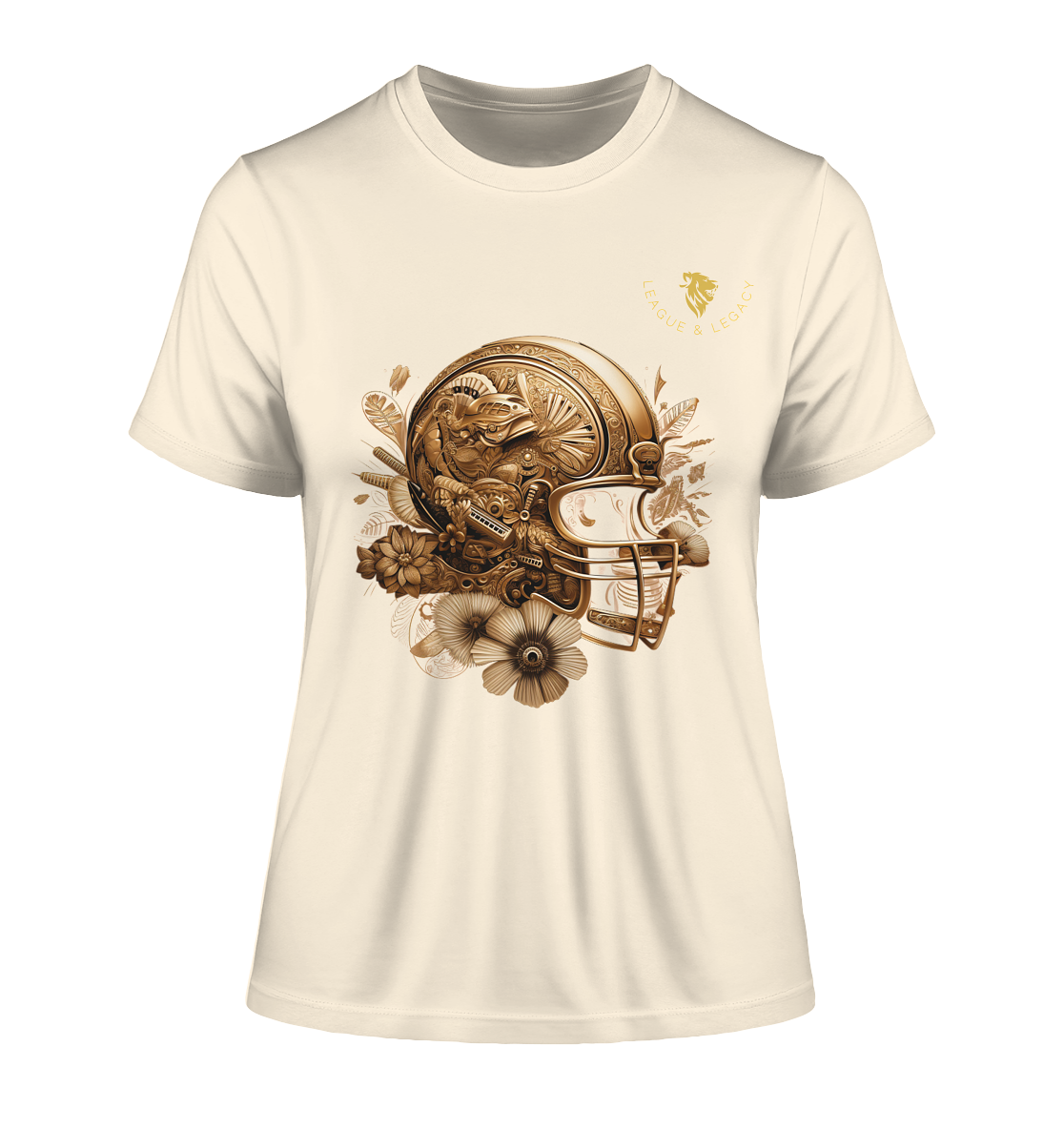 Goldener Football Helm - Fitted Ladies Organic Shirt