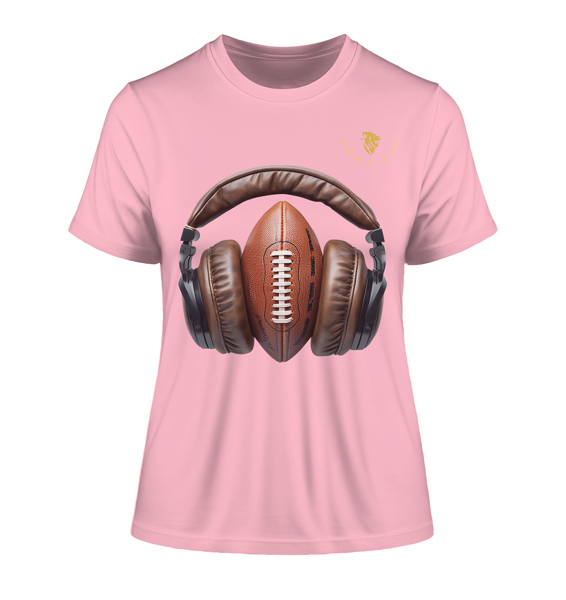 Football mit Kopfhörern - Fitted Ladies Organic Shirt