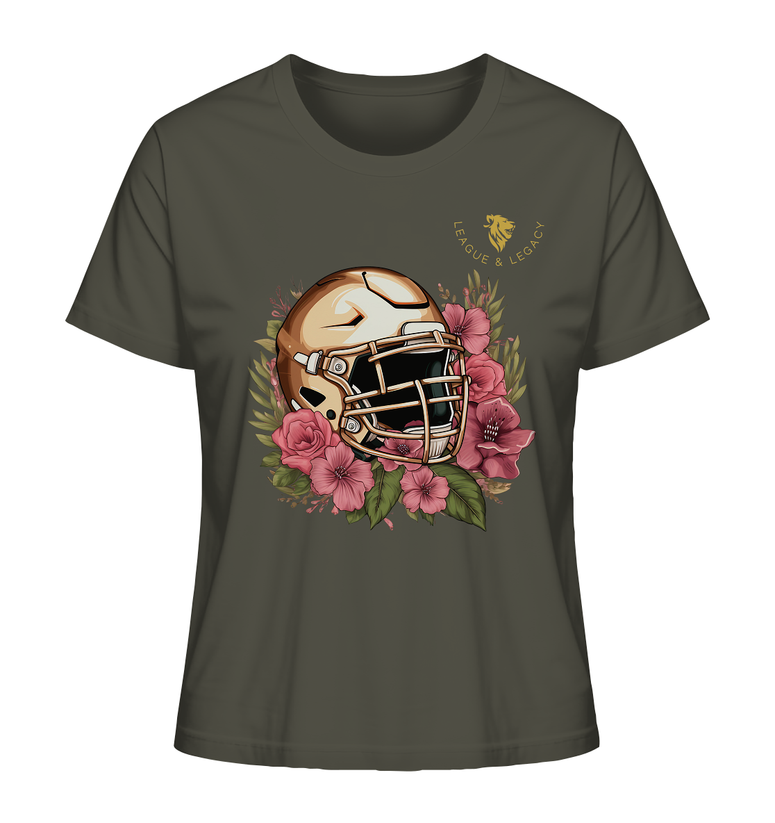 Damen Helm mit Blumen - Ladies Organic Shirt