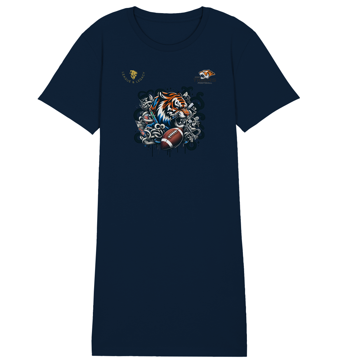 OSC TIGERS - Wild Graffity Tiger - Ladies Organic Shirt Dress