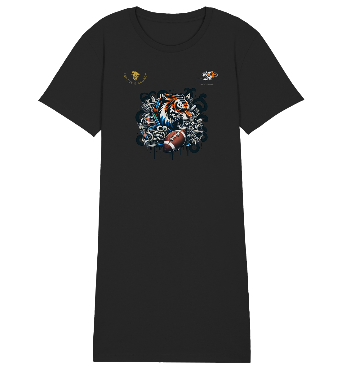 OSC TIGERS - Wild Graffity Tiger - Ladies Organic Shirt Dress