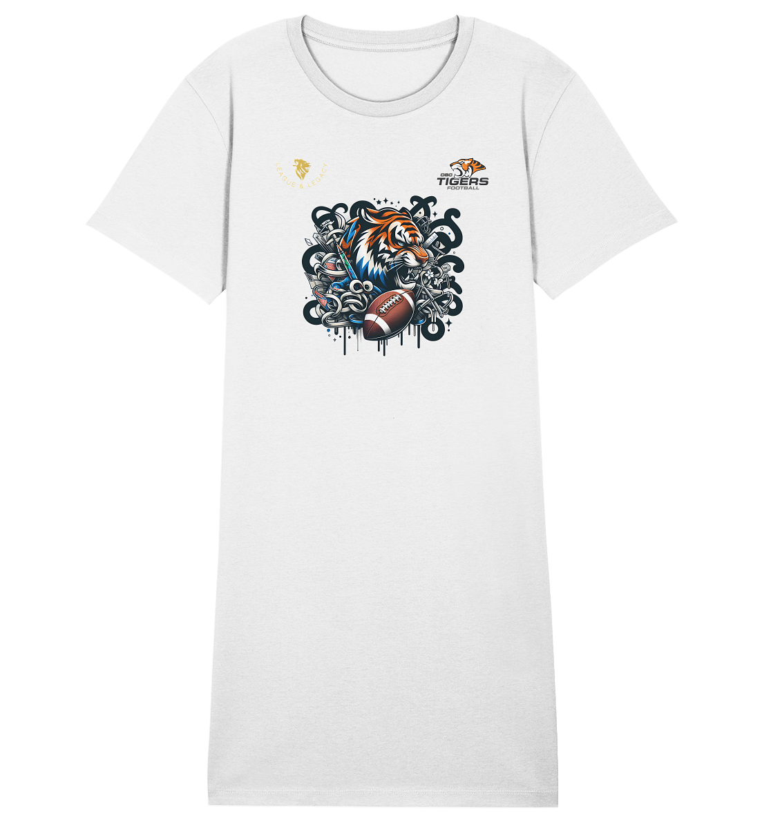 OSC TIGERS - Wild Graffity Tiger - Ladies Organic Shirt Dress