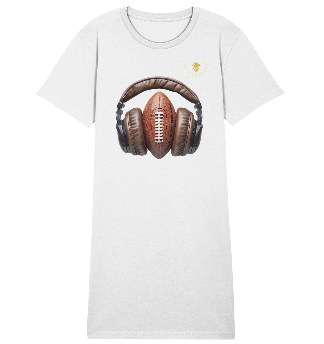 Football mit Kopfhörern - Ladies Organic Shirt Dress