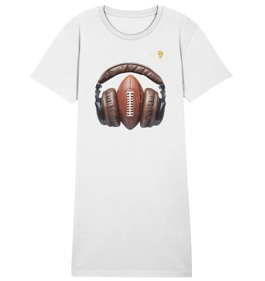 Football mit Kopfhörern - Ladies Organic Shirt Dress