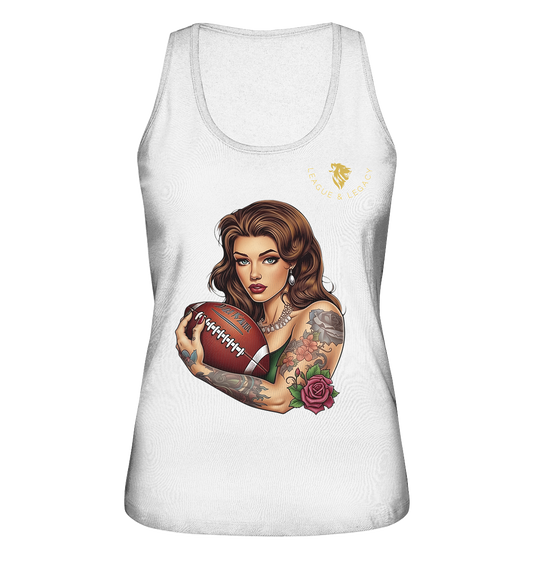 Tattooed Woman with Football - Ladies Organic Top