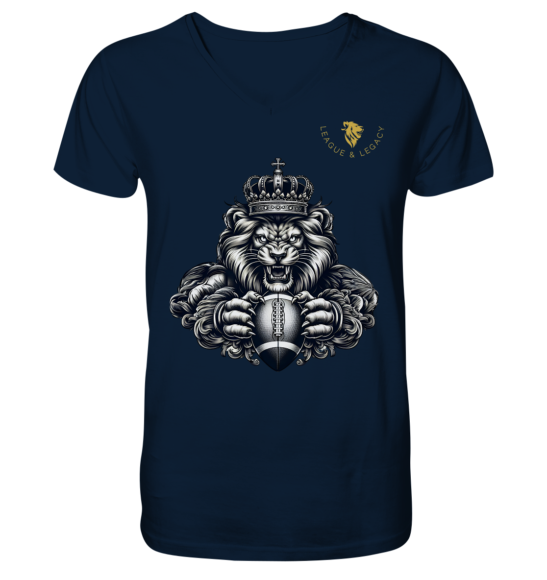 Royal Lion - Mens Organic V-Neck Shirt