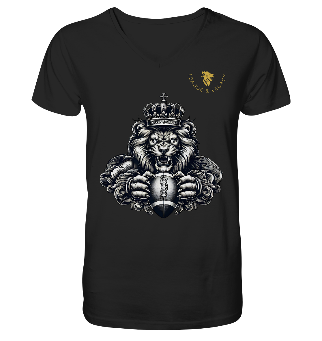 Royal Lion - Mens Organic V-Neck Shirt