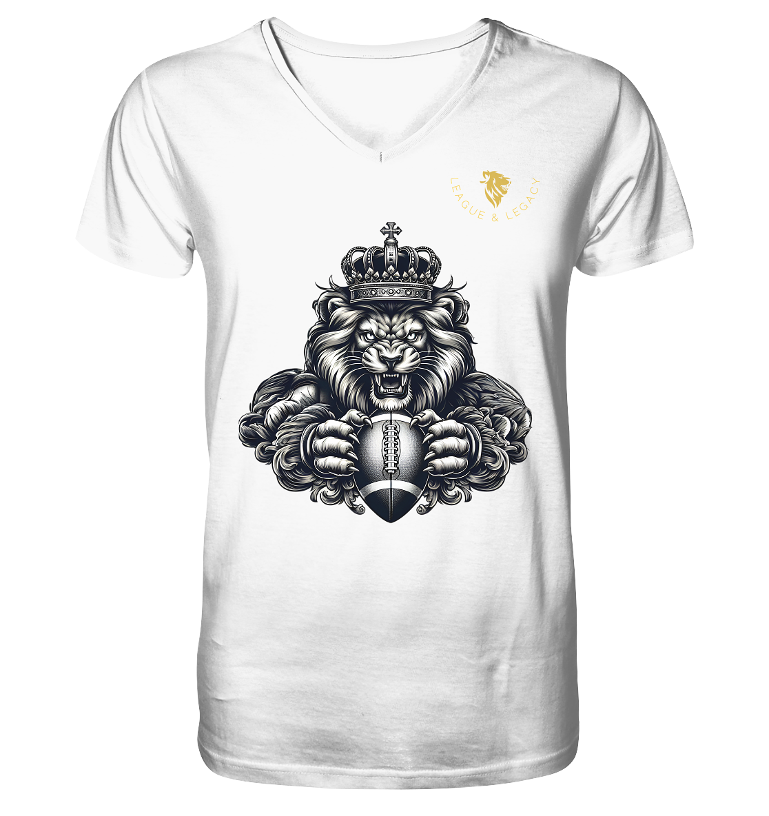 Royal Lion - Mens Organic V-Neck Shirt