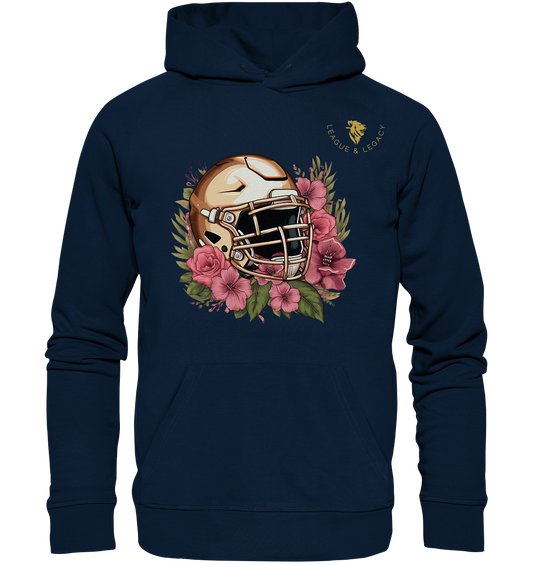 Damen Helm mit Blumen Organic Hoodie - Organic Hoodie