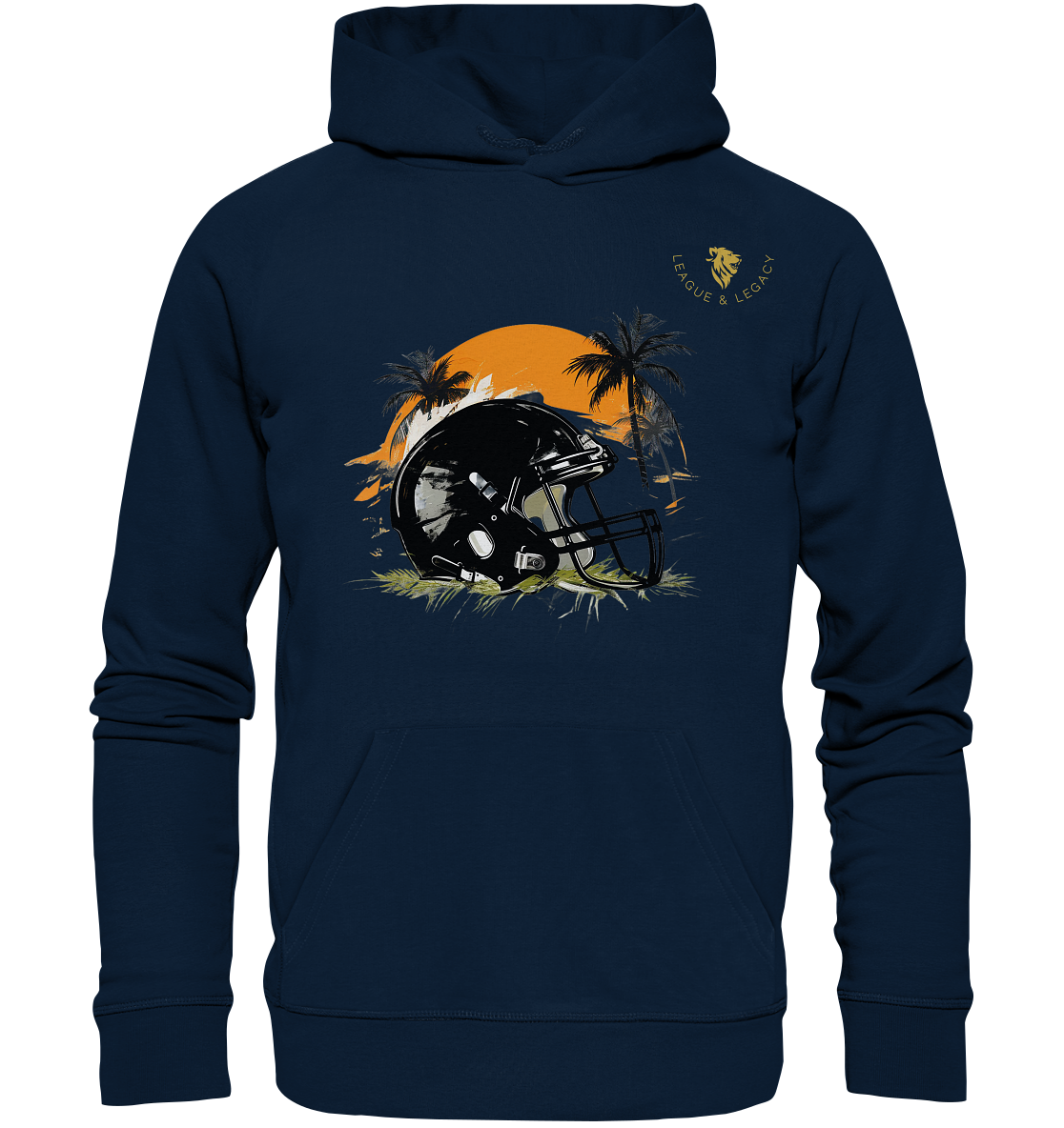 Football Helm mit Palmen Hoodie - Organic Hoodie