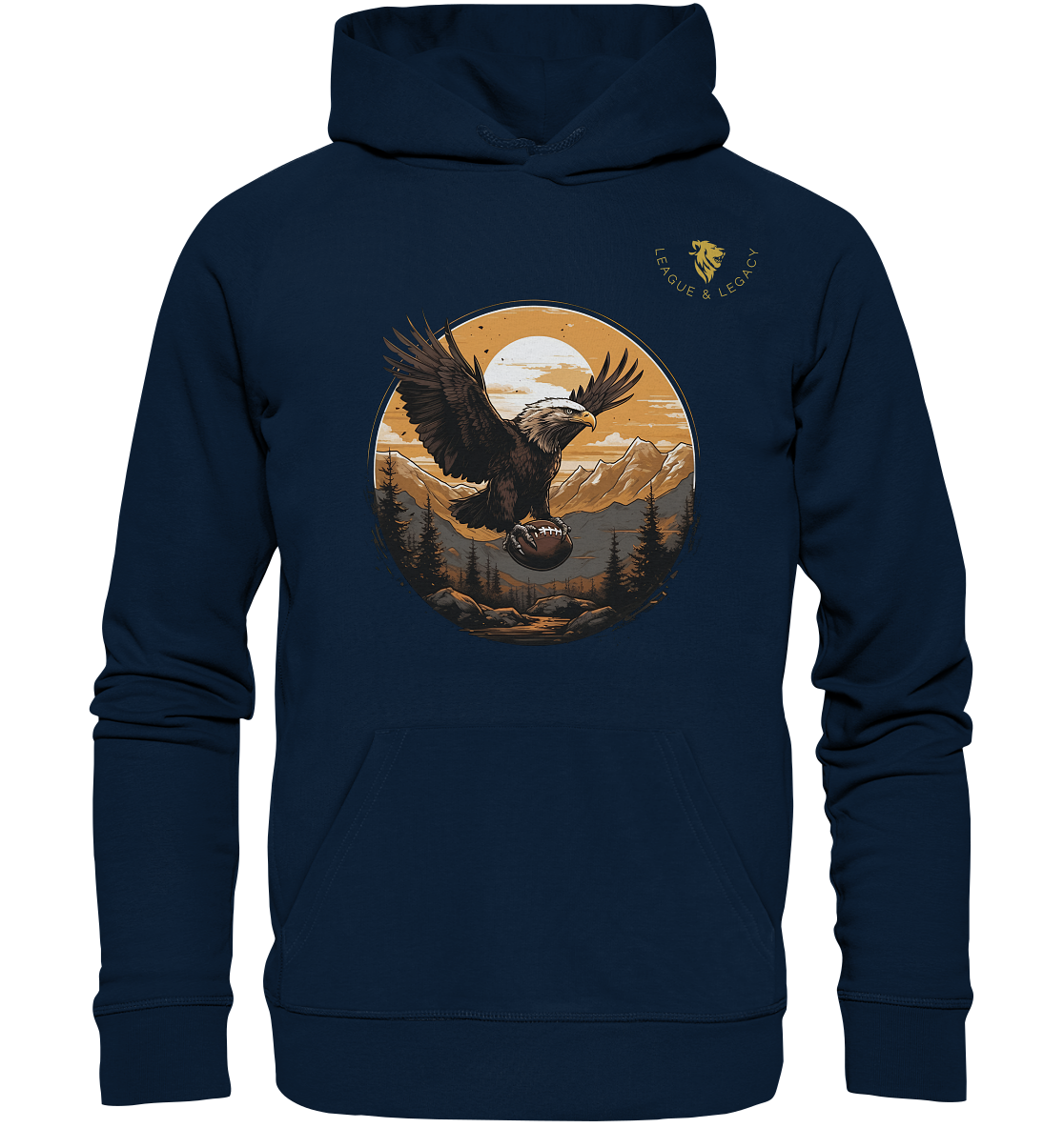 Adler mit Football - Hoodie - Organic Hoodie