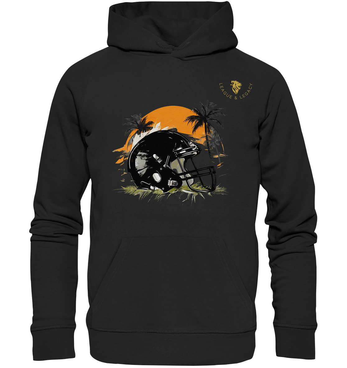 Football Helmet with Palm Trees Hoodie - Organic Hoodie