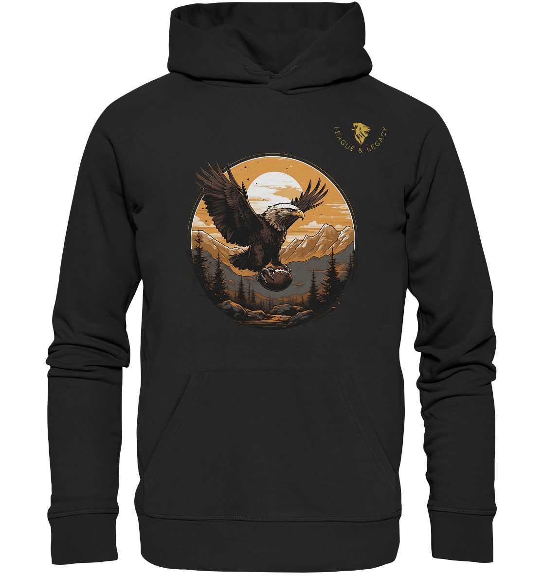 Adler mit Football - Hoodie - Organic Hoodie