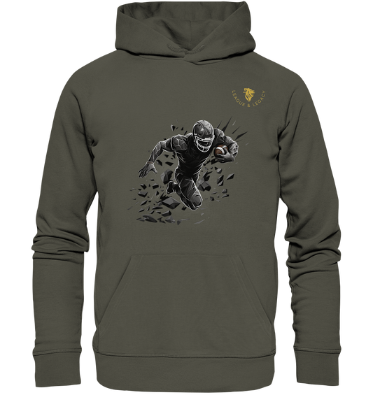 Football Player in Action Hoodie - Organic Hoodie