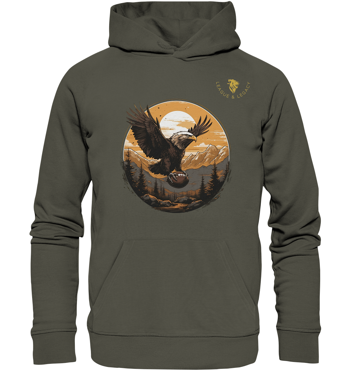 Adler mit Football - Hoodie - Organic Hoodie