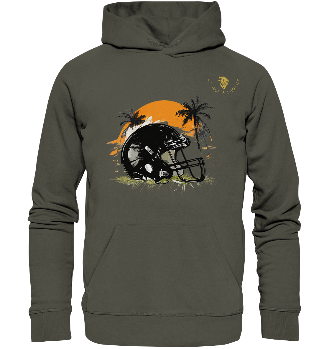 Football Helmet with Palm Trees Hoodie - Organic Hoodie