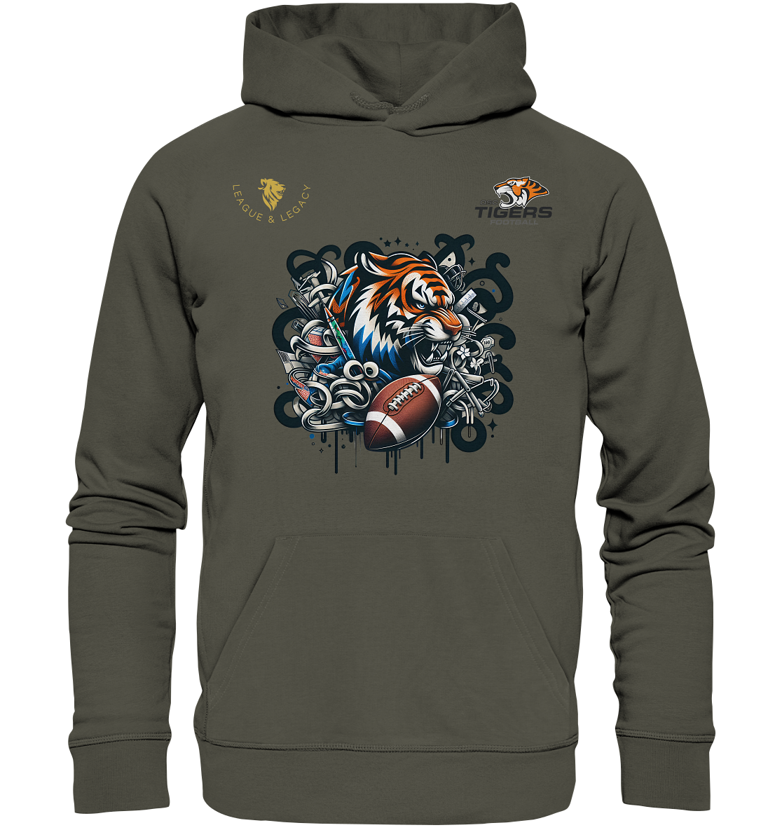 OSC TIGERS - Wild Graffity Tiger - Organic Hoodie