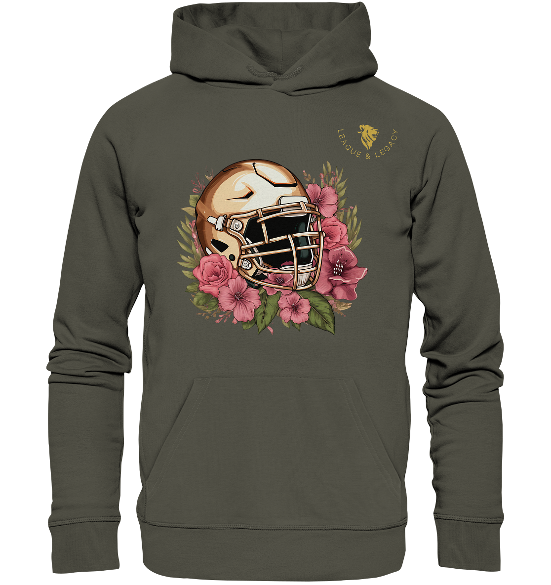 Women's Helmet with Flowers Organic Hoodie - Organic Hoodie