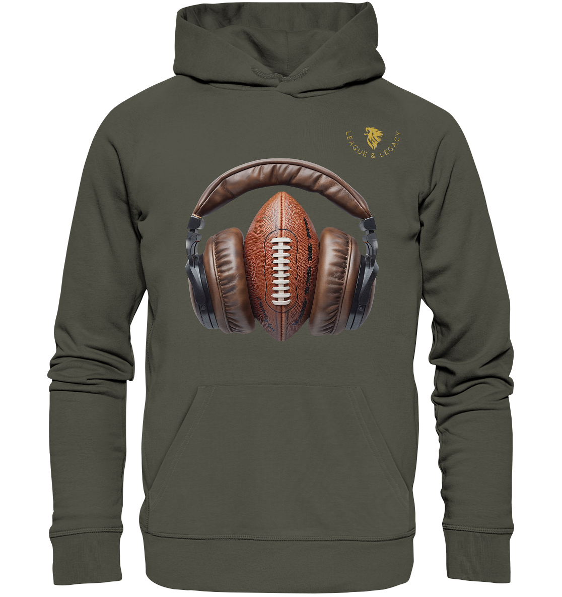 Football mit Kopfhörer - Organic Hoodie