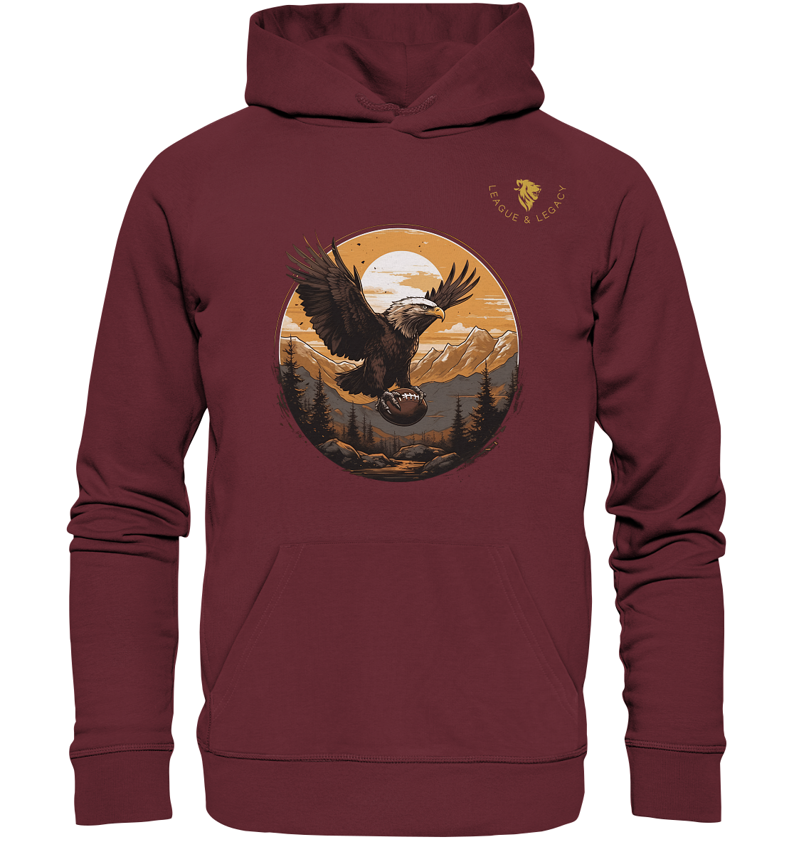 Adler mit Football - Hoodie - Organic Hoodie