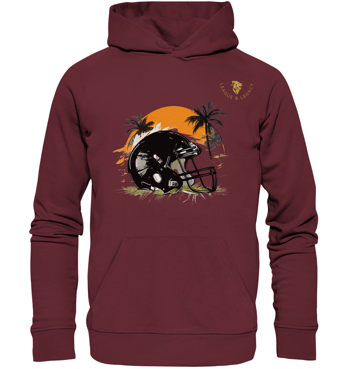 Football Helmet with Palm Trees Hoodie - Organic Hoodie