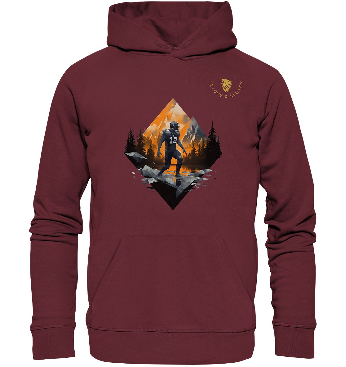 Football Spieler in den Bergen - Organic Hoodie