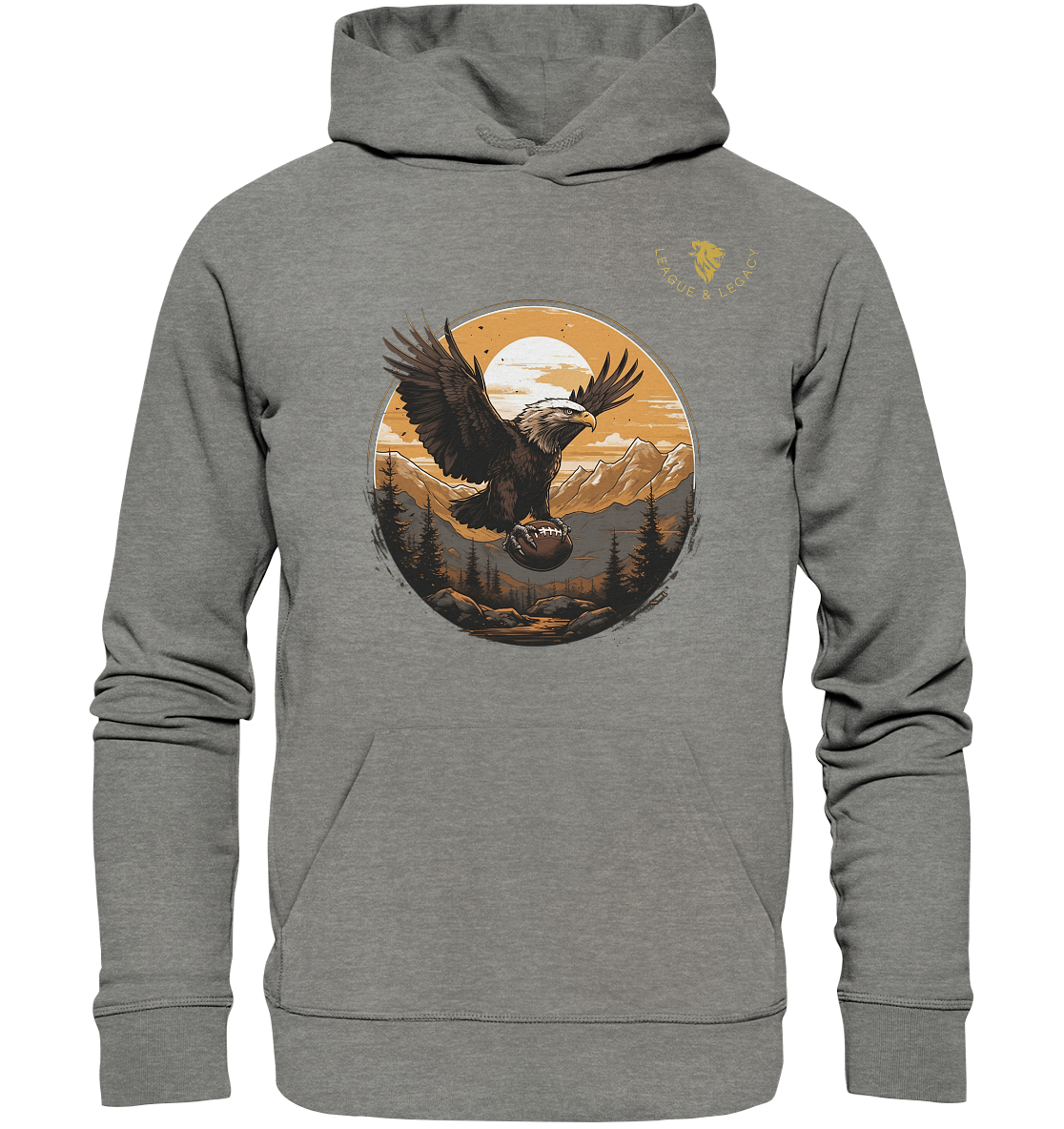 Adler mit Football - Hoodie - Organic Hoodie