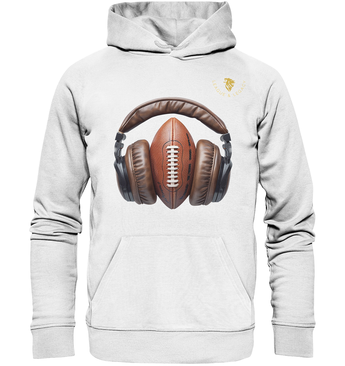 Football mit Kopfhörer - Organic Hoodie