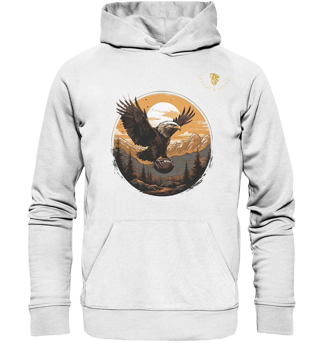 Adler mit Football - Hoodie - Organic Hoodie