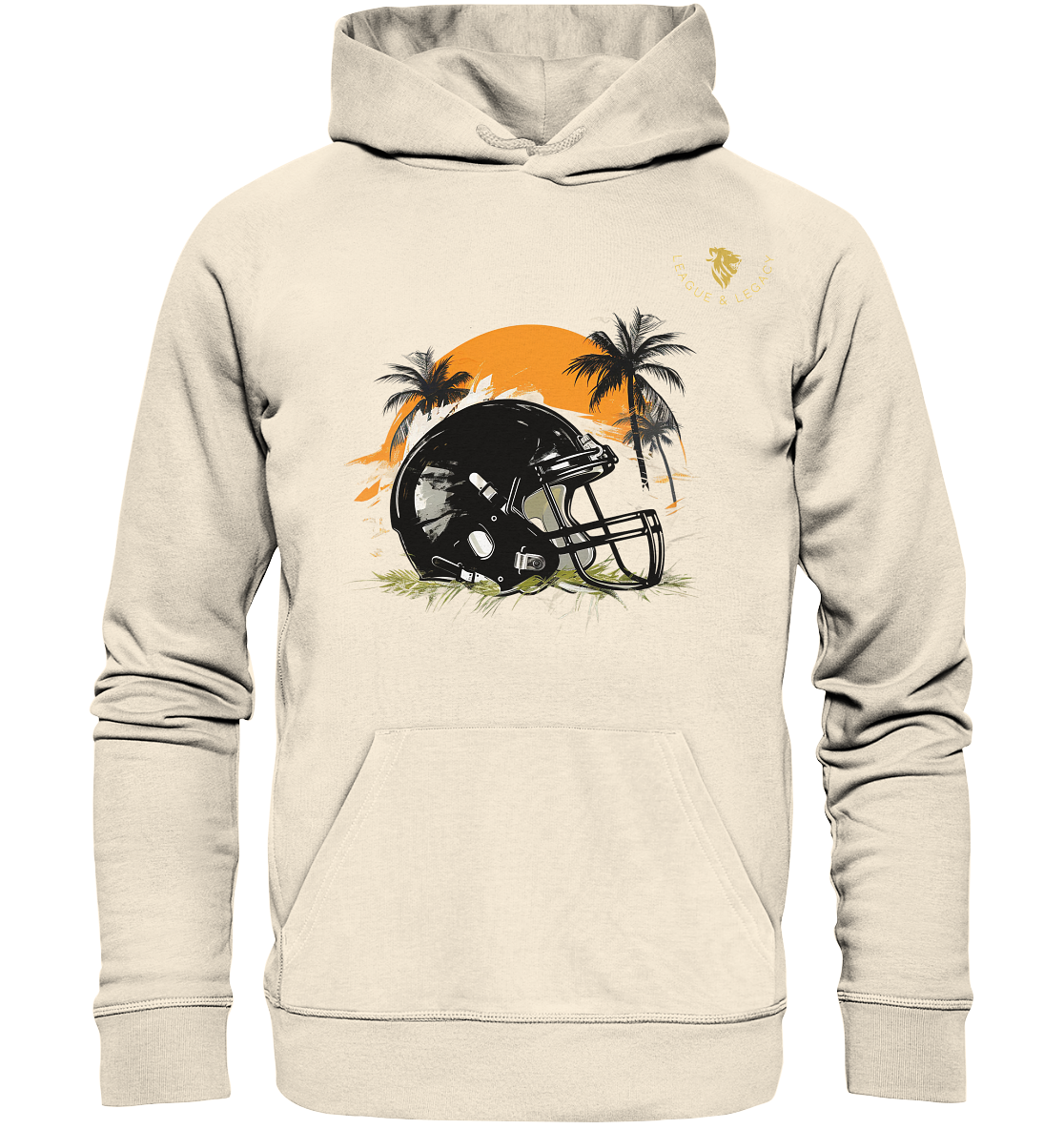 Football Helmet with Palm Trees Hoodie - Organic Hoodie