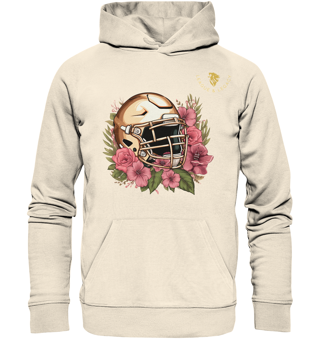 Women's Helmet with Flowers Organic Hoodie - Organic Hoodie