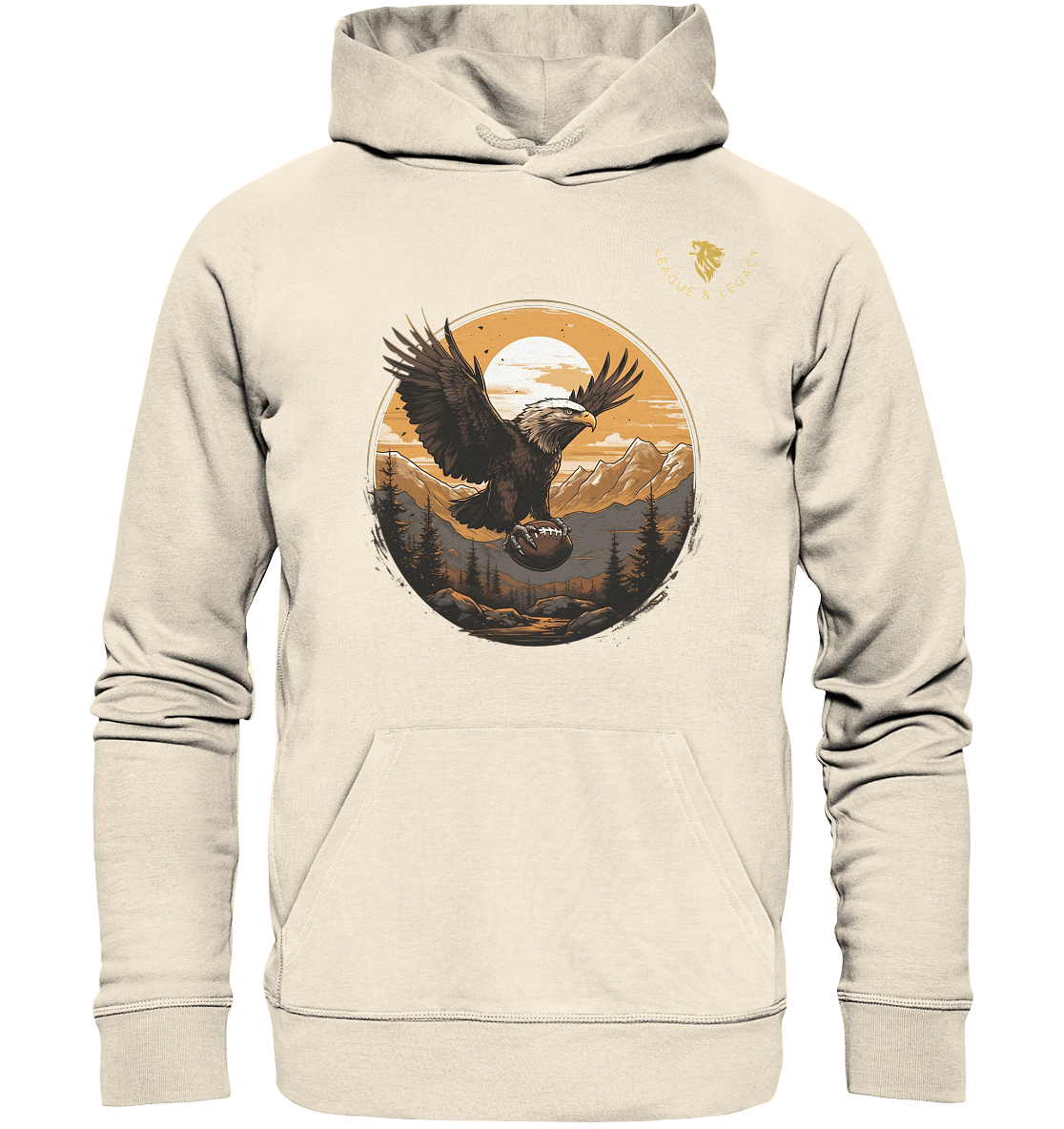 Adler mit Football - Hoodie - Organic Hoodie