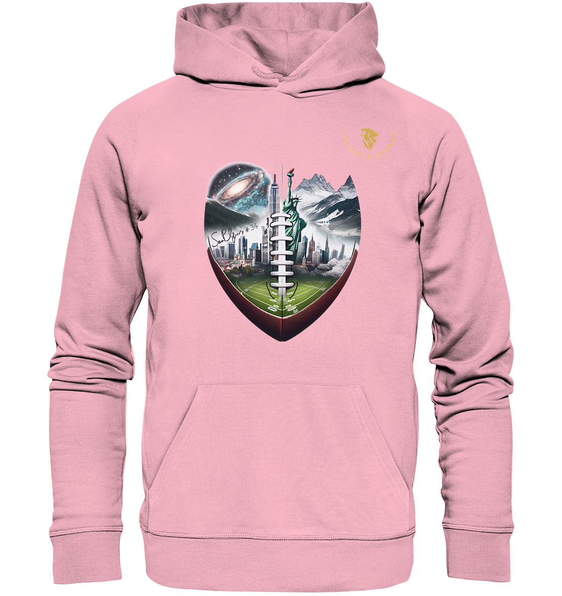 SANDRO PLATZGUMMER - MIXED Design with Signature print - Organic Hoodie