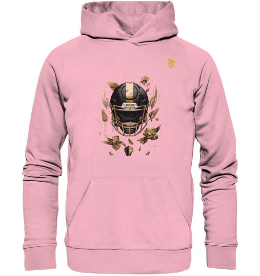 Football Helmet with Gold Hoodie - Organic Hoodie