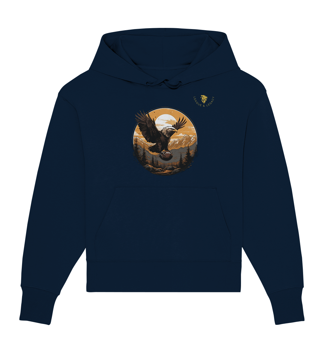 Adler mit Football - Organic Oversize Hoodie