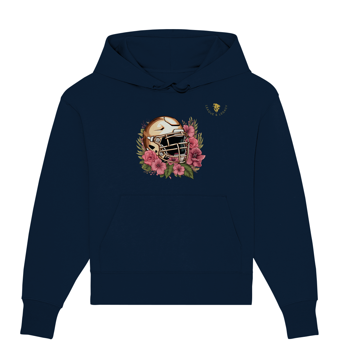 Damen Helm mit Blumen Oversize Hoodie - Organic Oversize Hoodie