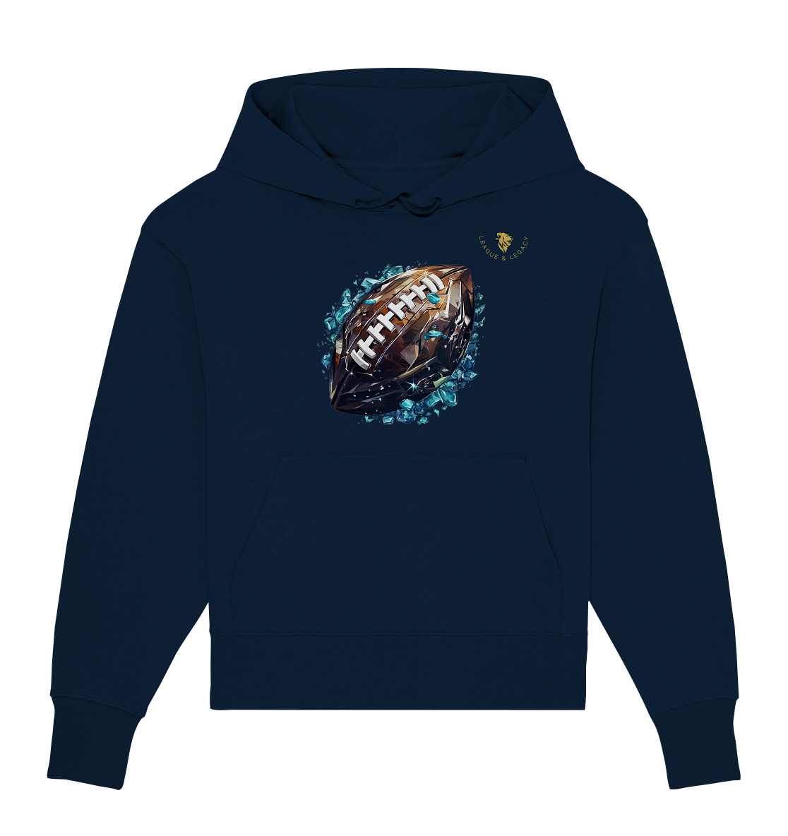 Glas-Football Oversize Hoodie - Organic Oversize Hoodie