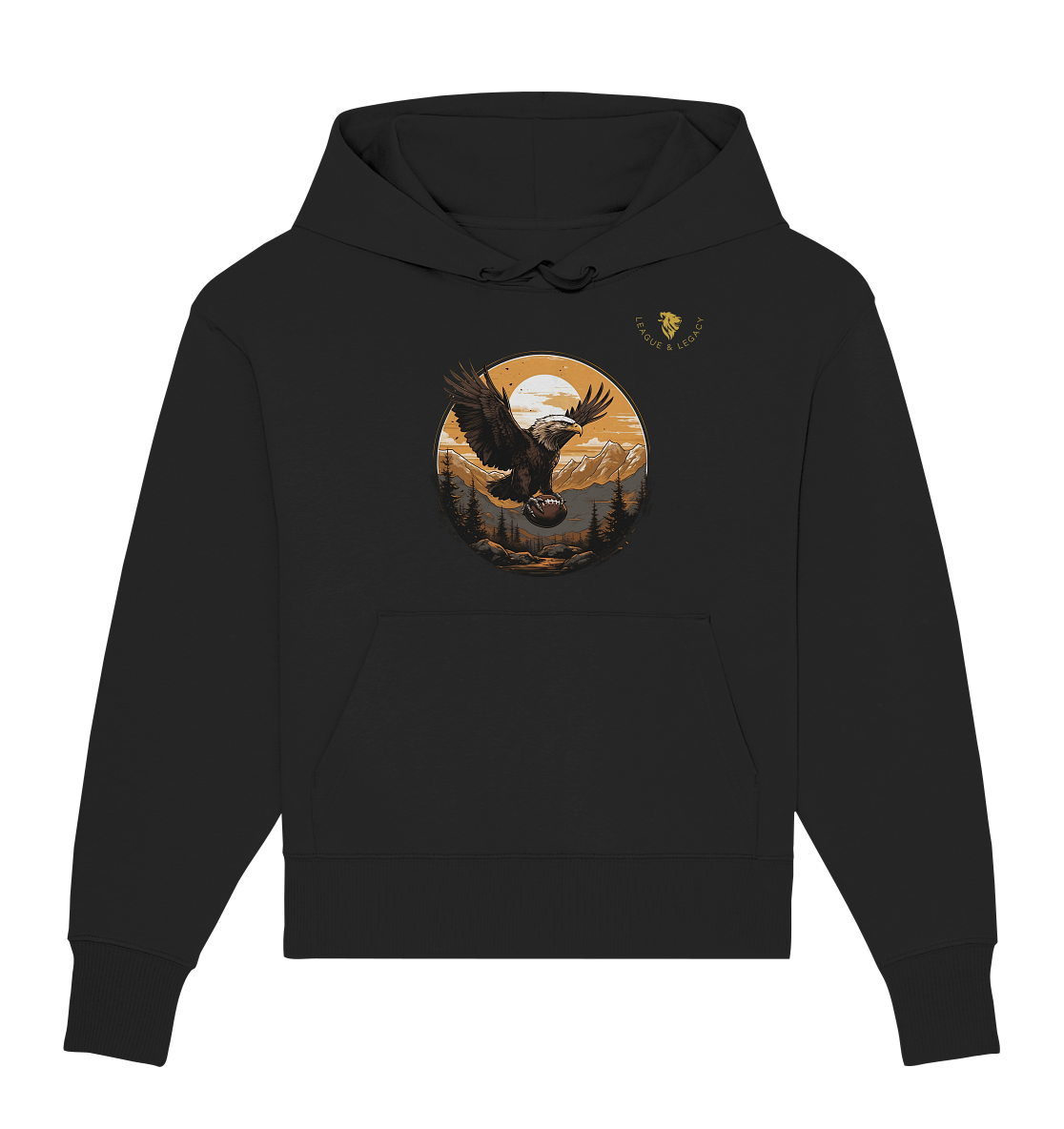 Adler mit Football - Organic Oversize Hoodie