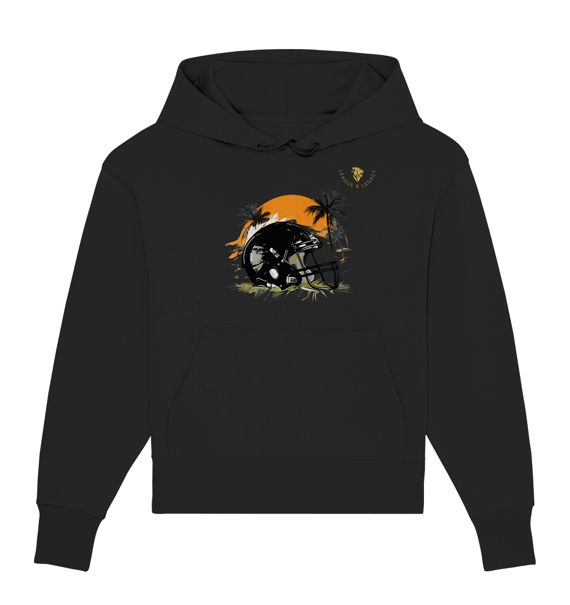 Football Helmet with Palm Trees Oversize Hoodie - Organic Oversize Hoodie