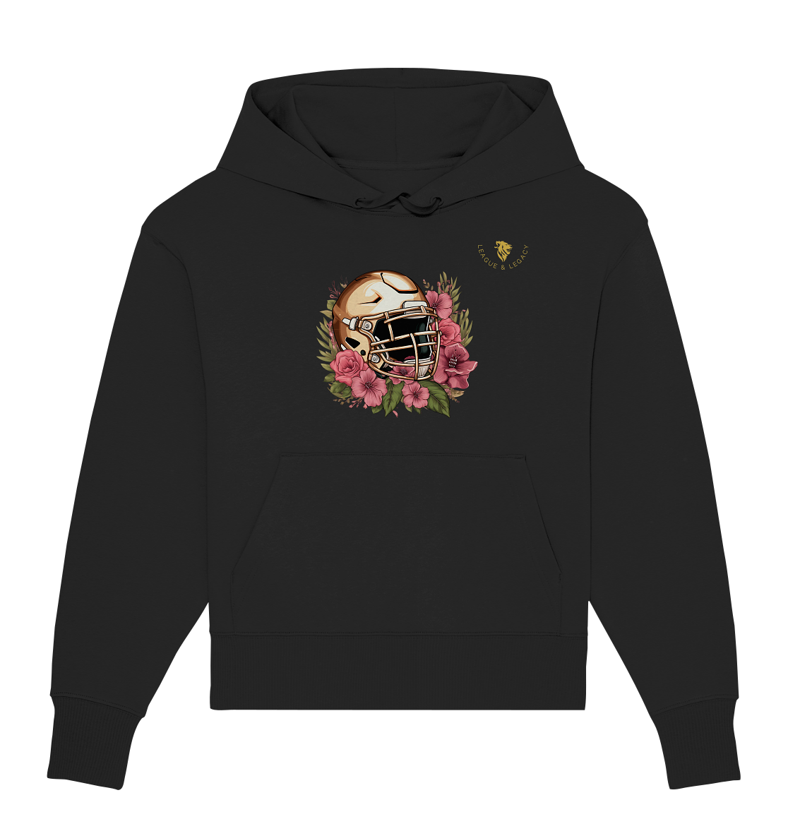 Damen Helm mit Blumen Oversize Hoodie - Organic Oversize Hoodie