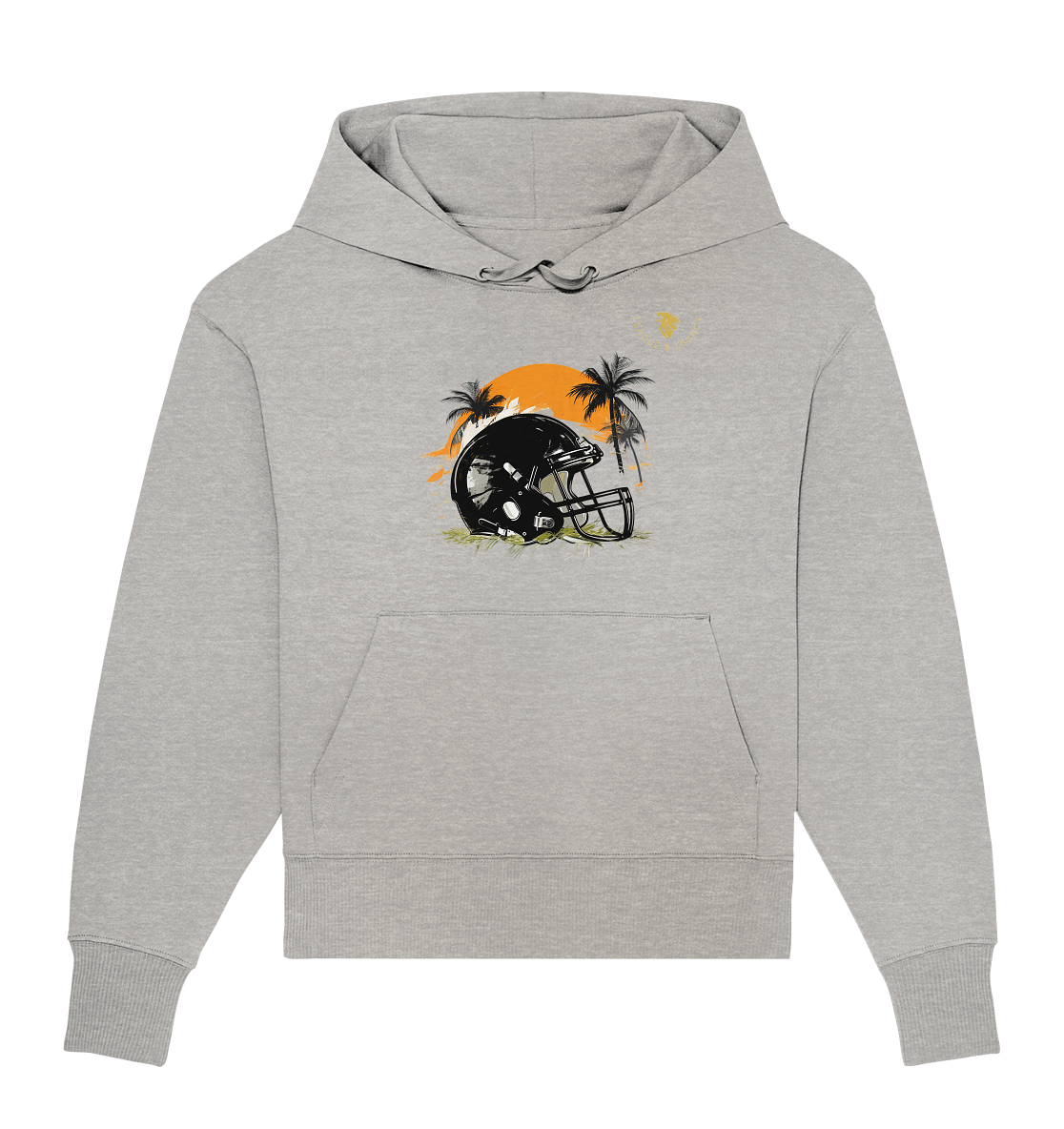 Football Helmet with Palm Trees Oversize Hoodie - Organic Oversize Hoodie